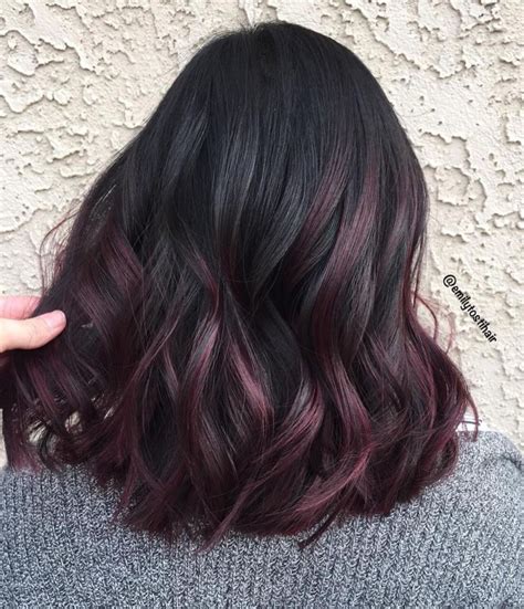 Black Hair With Burgundy Streaks A Trendy Look For 2023