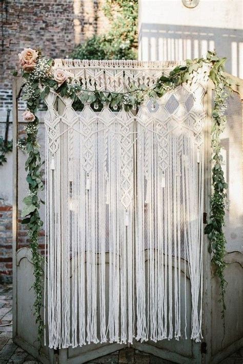 Modern Botanical And Macrame Wedding Backdrop Ideas Emmalovesweddings