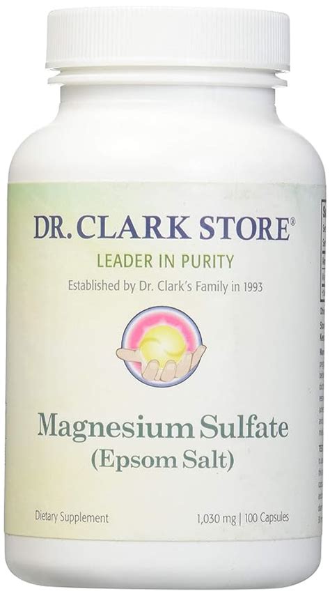 Magnesium Sulfate Usp Epsom Salts 1030mg 100 Capsules Uk Health And Personal Care