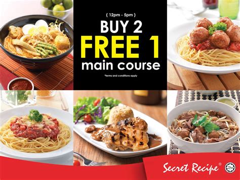 Easy and best malaysian recipes by a native malaysian food blogger bee yinn low. Secret Recipe Buy 2 FREE 1 Main Course 12PM - 5PM Until 27 ...