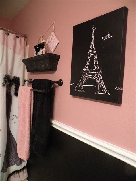 Check out our paris bathroom decor selection for the very best in unique or custom, handmade pieces from our bathroom décor shops. Black and pink Paris bathroom. Shower curtain and ...