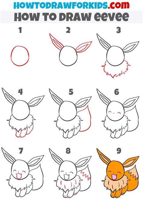 How To Draw Eevee Easy Drawing Tutorial For Kids