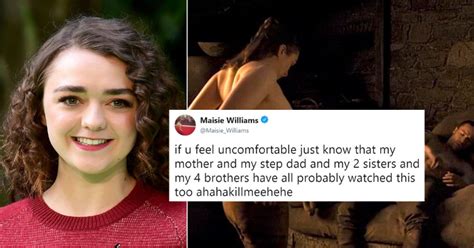 Maisie Willaims Maisie Williams Replies To Fans Feeling Uncomfortable Over Aryas Sex Scene