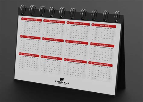 Table Calendar Design Mockup