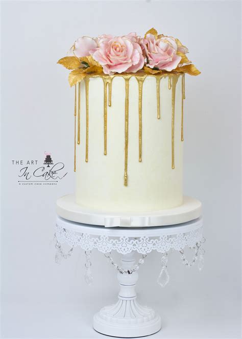gold drip bridal shower cake our bride loved this cake all champagne buttercream 11 tall