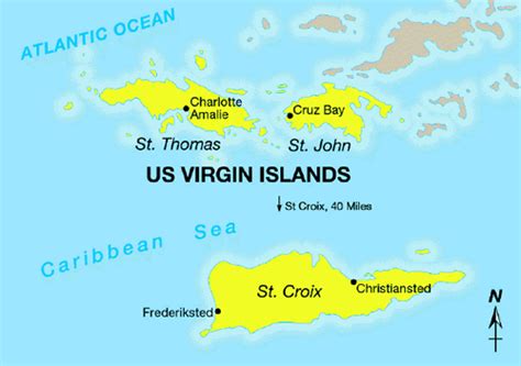 the u s virgin islands map travelsfinders