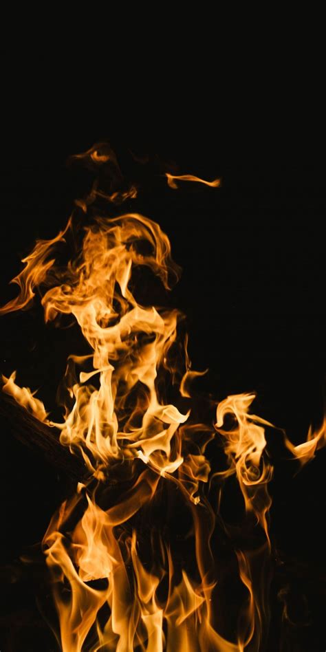 1080x2160 Flame Yellow Fire Dark Wallpaper Amoled Wallpapers
