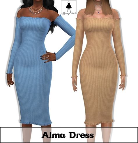 Lumysims Alma Dress Sims 4 Downloads