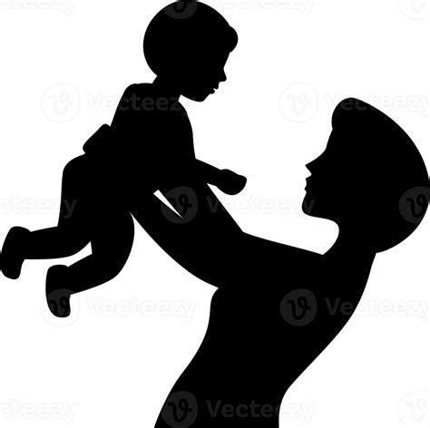 Mother Holding Up Baby Silhouette 23743933 Png