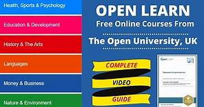 Open University Free Online Courses with Free Certificates | Best Online Courses | OpenLearn