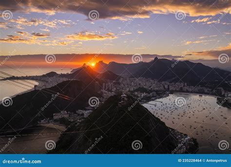 Beautiful Panorama Of Rio De Janeiro At Twilight Brazil Sugarloaf