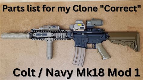 Colt Mk18 Mod 1 Clone Sbr Rifle Parts List Youtube