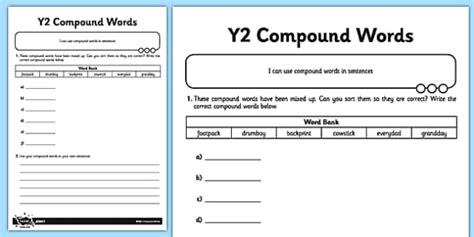 Compound Words Application Worksheet Worksheet Twinkl