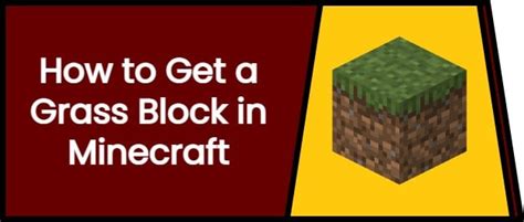 How To Get A Grass Block In Minecraft