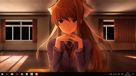 Just Talking Monika Wallpaper Engine With Blinking Animation And