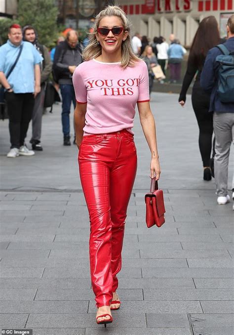 Ashley Roberts Turns Heads In Red Pvc Flares And A You Got This Tee