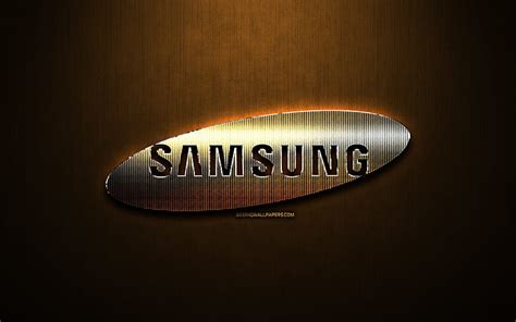 2024 Samsung Glitter Logo Creative Bronze Metal Background Samsung