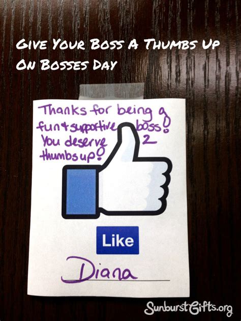 Regardless of the reason behind his not advisable to give a cash gift: Give Your Boss a Thumbs Up On Bosses Day - Thoughtful ...