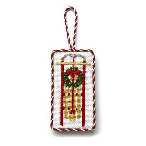 stitch guide christmas sled ornament needlepoint