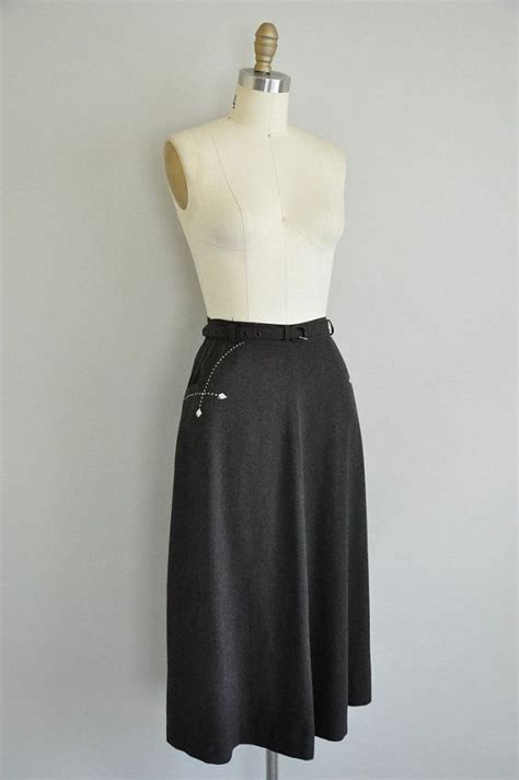 1940s Skirt Vintage 1940s Western Grey Skirt Good Old Etsy