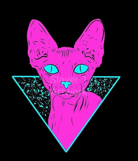 Artstation Neon Sphynx Cat Shirt Design