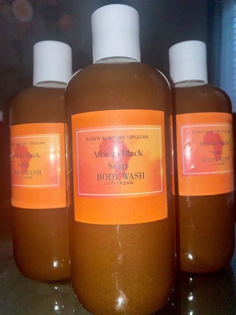 organic african black soap liquid body wash 8oz bottle each etsy