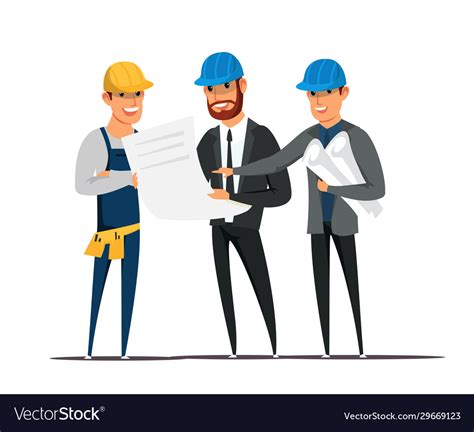 Foreman And Architects Flat Royalty Free Vector Image