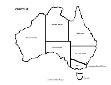 This map can be printed out to make an 8.5 x 11 printable map. A printable map of the continent of Australia labeled with ...