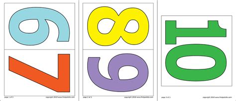 Colored Printable Numbers 1 10 1 10 Printable Numbers Coloring Pages