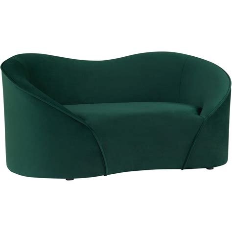 Lassie Modern Classic Forest Green Upholstered Velvet Pet Bed