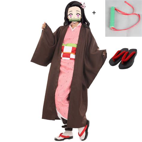 Anime Demon Slayer Kimetsu No Yaiba Kamado Nezuko Cosplay Costume De