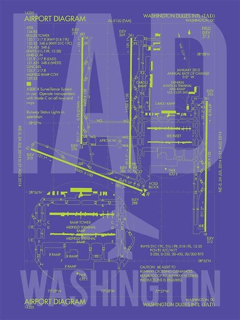 Iad Washington • Airport Diagram • Aviation Art T For Airport Buff