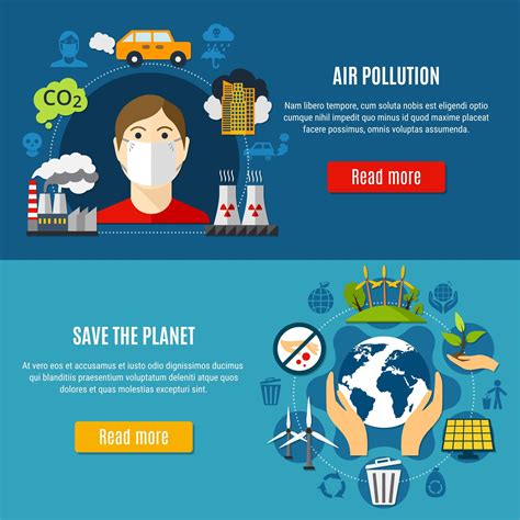 Pollution Banner Set 1483763 Vector Art At Vecteezy