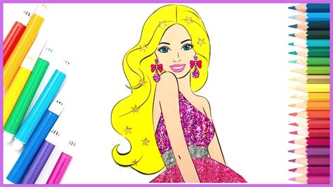 Dibuja Y Colorea Barbie De Arco Iris Dibujos Para Niños Learn Colors
