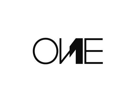 One 1 Creative Word Mark Logotype Logo Design Typography Logo