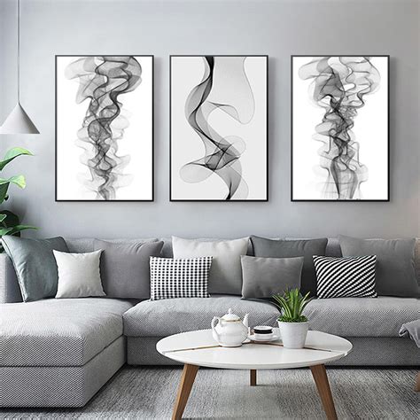 Abstract Vapor Trails Black And White Minimalist Wall Art Fine Art Can