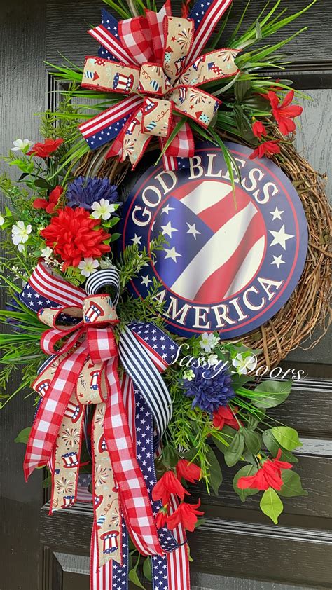 Patriotic Wreath Military Wreath Memorial Day Wreath July 4th