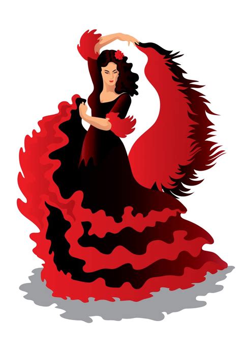 Flamenco Dancer In Beautiful Dress On Dark Background Stock Photo