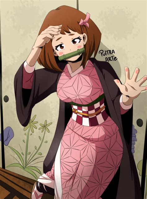 Uraraka Ochaco Nezuko By Pultraarte On Deviantart