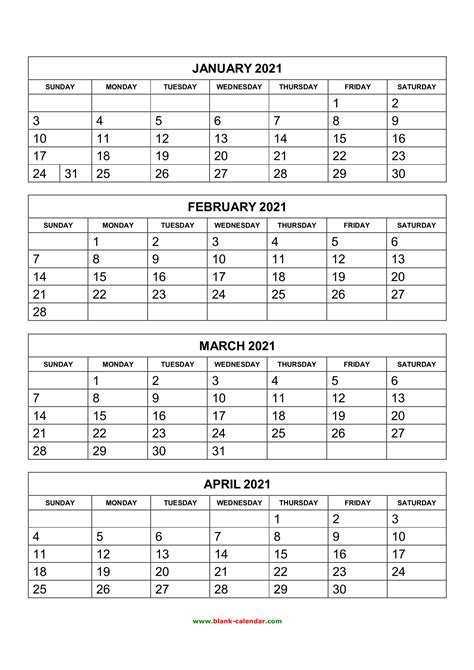 Printable 2021 Calendar 2 Months Per Page 2021 Printable