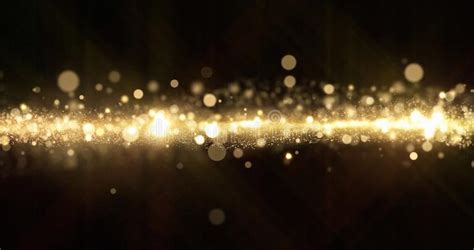 Gold Glitter Light Particles Shine Bokeh Effect Shimmering Magic