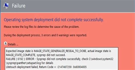 Senju Thomas MDT Sysprep And Capture Fails WinMain The Sysprep Dialog Box Returned FALSE