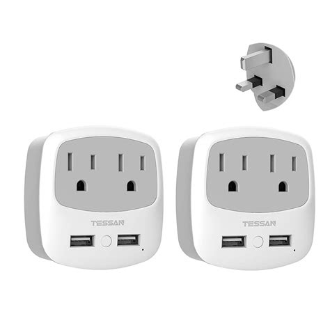 Buy Tessanus To Uk Plug Adapter Type G Travel Adaptor With 2 Usb 2