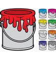 Paint Bucket Spilling In Black Blurred Contour Vector Image