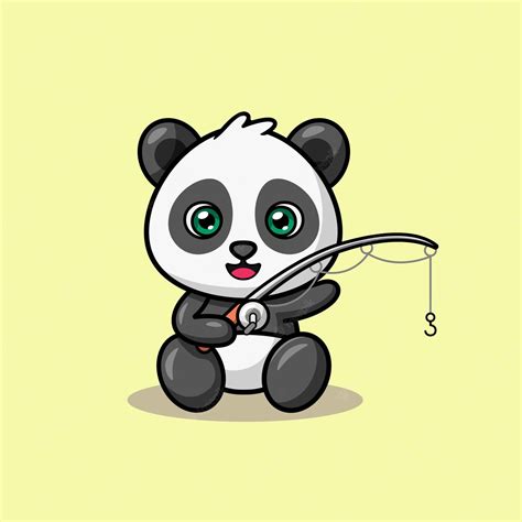 Premium Vector Cute Panda Fishing Cartoon Vector Icon Illustration
