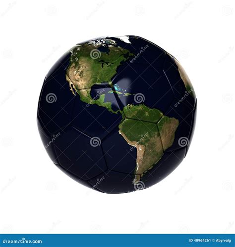 Soccer Ball With Earth Map Stock Illustration Illustration Of
