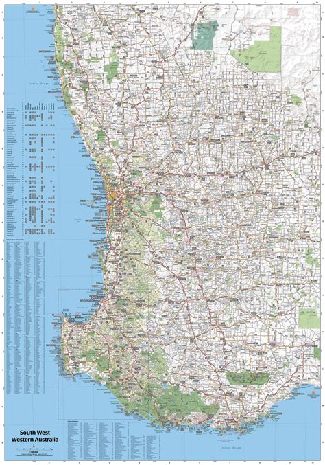 Buy South West Western Australia Wall Map With Hang Rails Mapworld