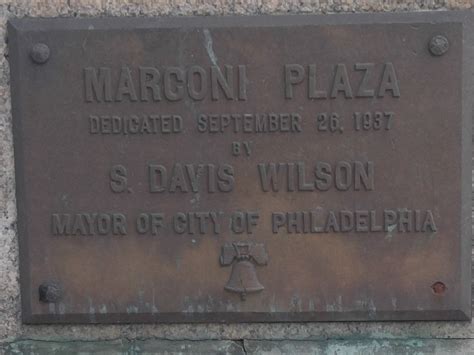 A Plaque Commemorating The Dedication Of Marconi Plaza 26th September