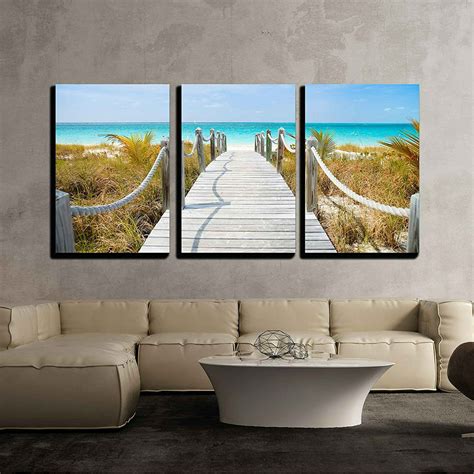 Wall26 3 Piece Canvas Wall Art Beautiful Beach At Caribbean