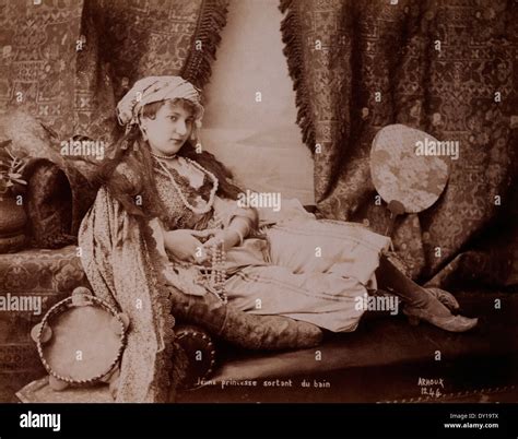 Young Turkish Princess Relaxing After Bathing Circa 1880 Stock Photo